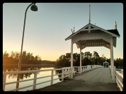 Footbridge at sunset